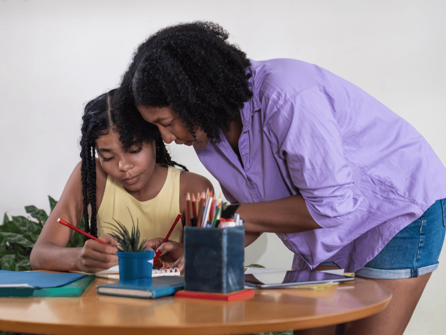 A child building confidence during a supported activity